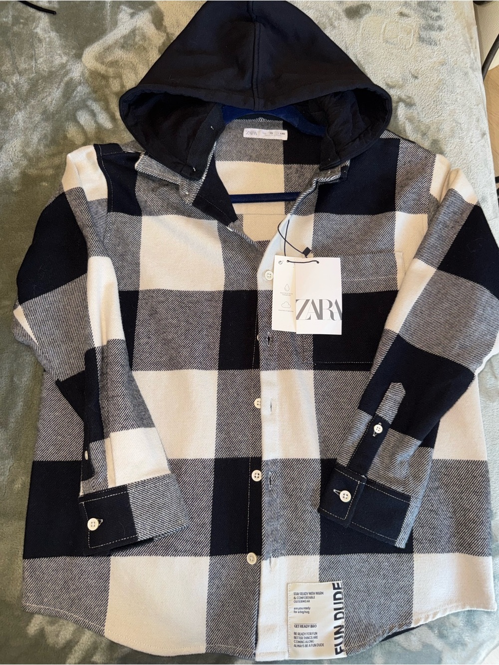 Zara Flannel Shirt Jacket (Shacket) with detachable hood
